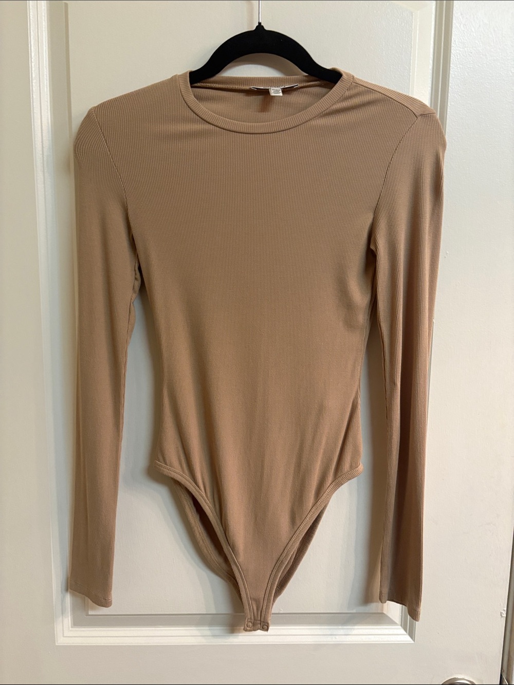 NWOT Long-Sleeve Ribbed Nude Bodysuit